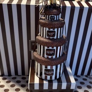 Henri Bendel 3 stack hat box Christmas ornament.